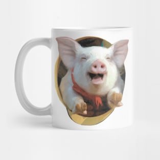 Pig pet in the hat - Oil paint Mug